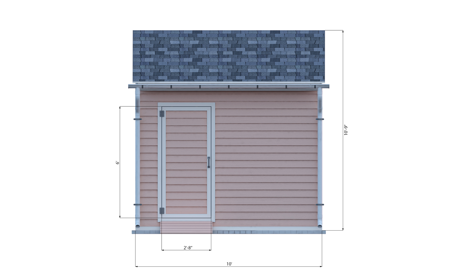 6x10 lean to storage shed front side preview