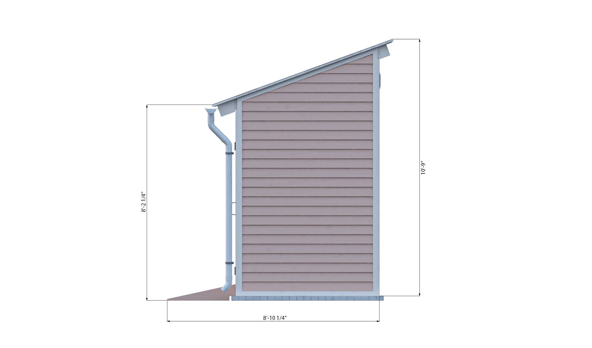 6x10 lean to storage shed left side preview