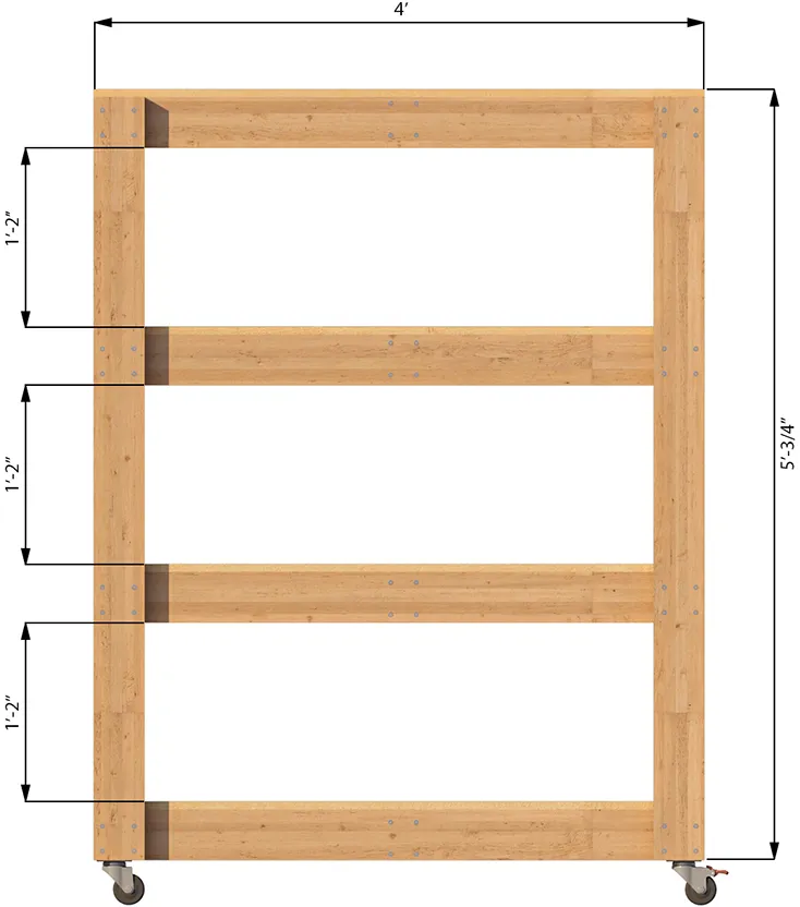 2x4 Garage shelves_specification