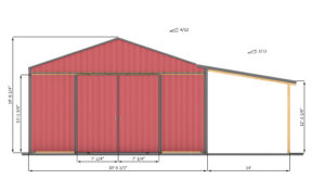 30x40-pole-barn-right-side-dimensions