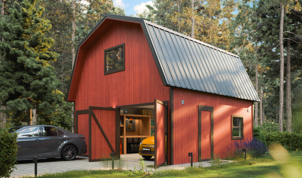 20x20-Gambrel-Roof-Garage-with-Loft-Design