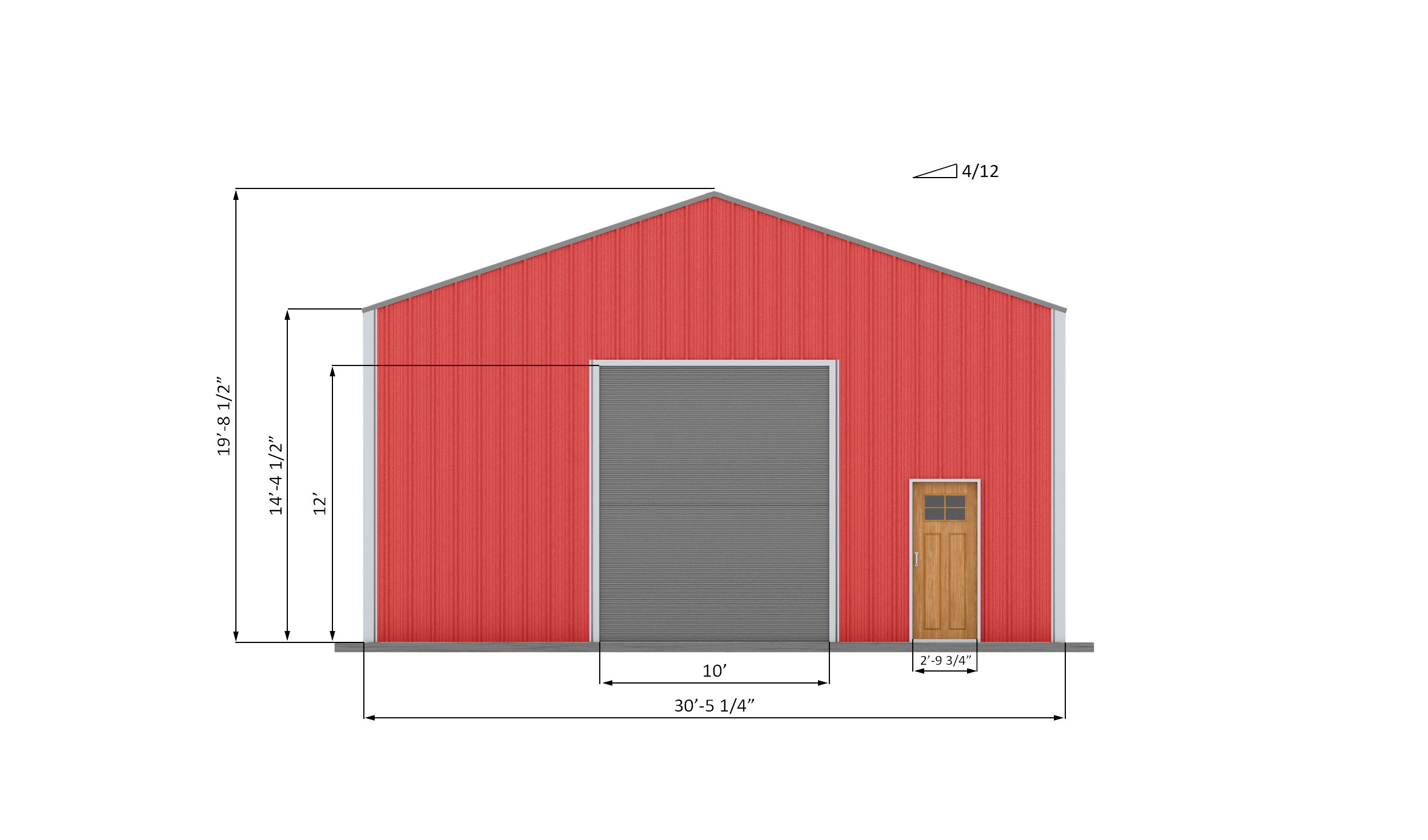 30x50 Pole Barn Plans - Shedplans.org, image size:2500x1471