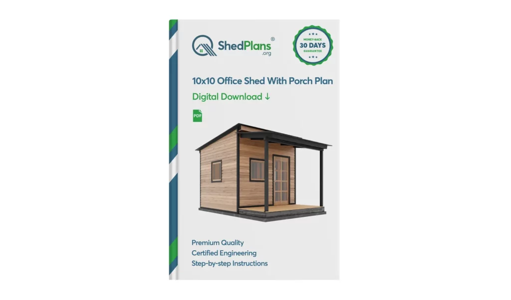 10x10 Office Shed With Porch Product Box