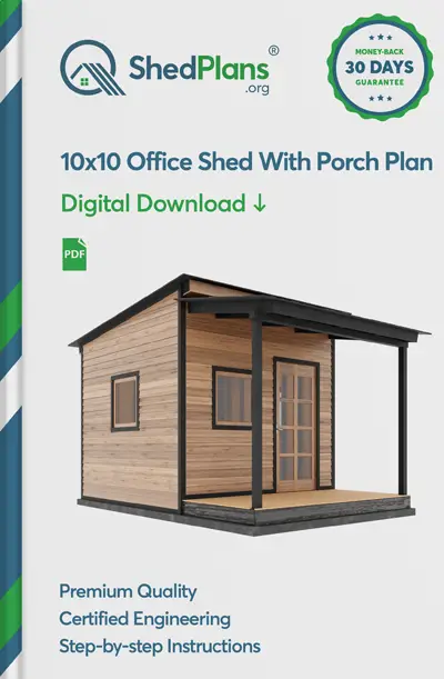 10x10 Office Shed With Porch Product